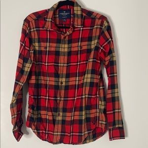 Red plaid flannel shirt
